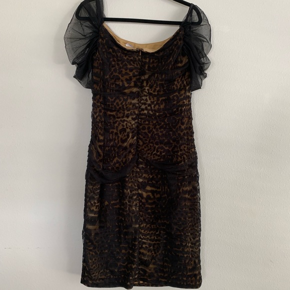 Tadashi Shoji Leopard Sheer Off the Shoulder Dress - Picture 6 of 6